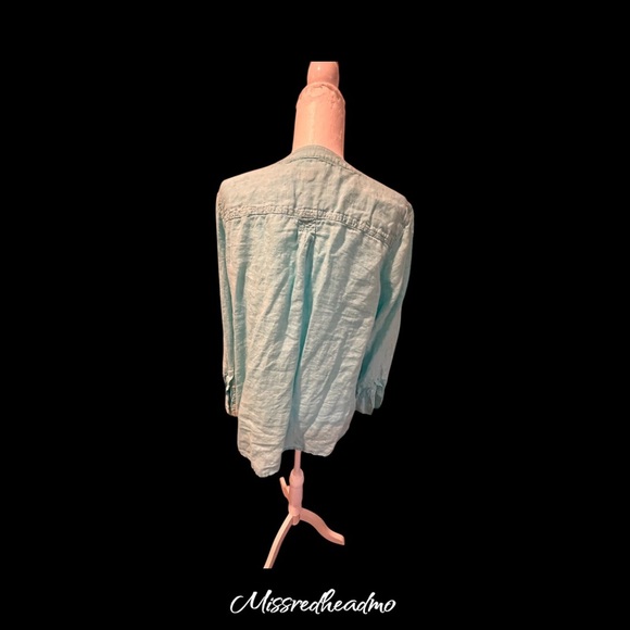 Talbots Women's Aqua Top - Picture 2 of 5